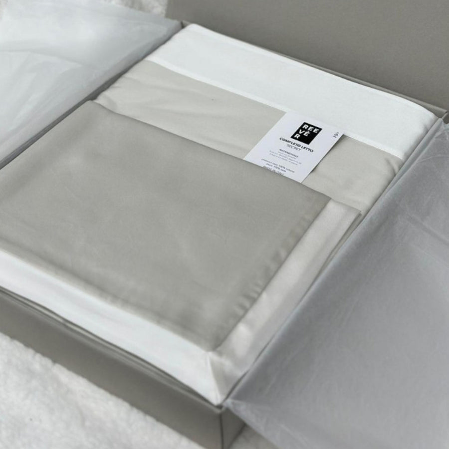 SECRET - Completo letto in raso con balza in seta