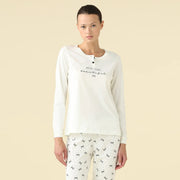 FA9463AS - Pigiama donna estivo manica lunga e pantalone lungo con polsini