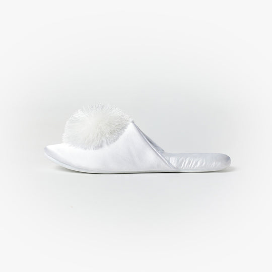 69041-0 - Ciabatte in raso con pompon