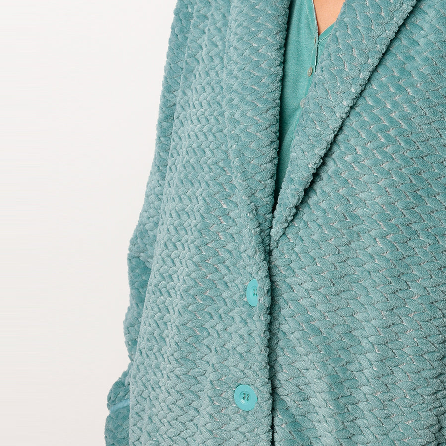 67247-0 - Vestaglia super calda a maniche lunghe color acquamarina