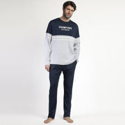 63758-0 - Pigiama uomo caldo cotone modello sportivo senza polsini