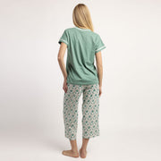 Pigiama mezza manica scollo a v con pantalone pinocchietto - 64579-0