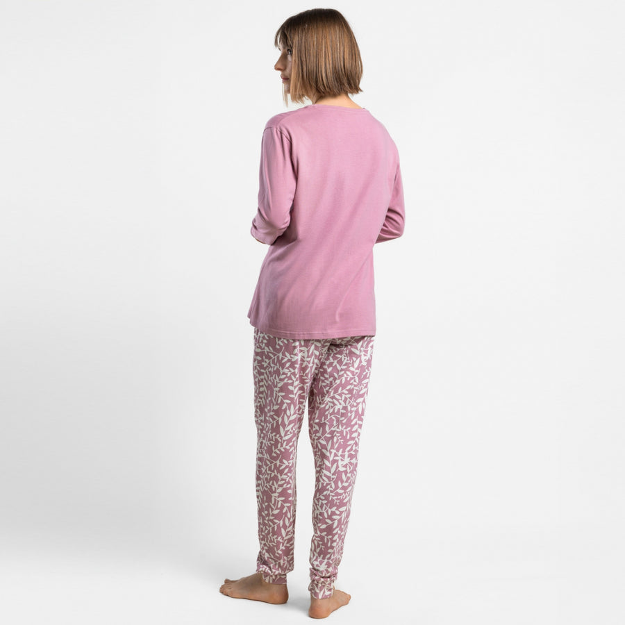 64603-0 - Pigiama a maniche lunghe con scollo a v