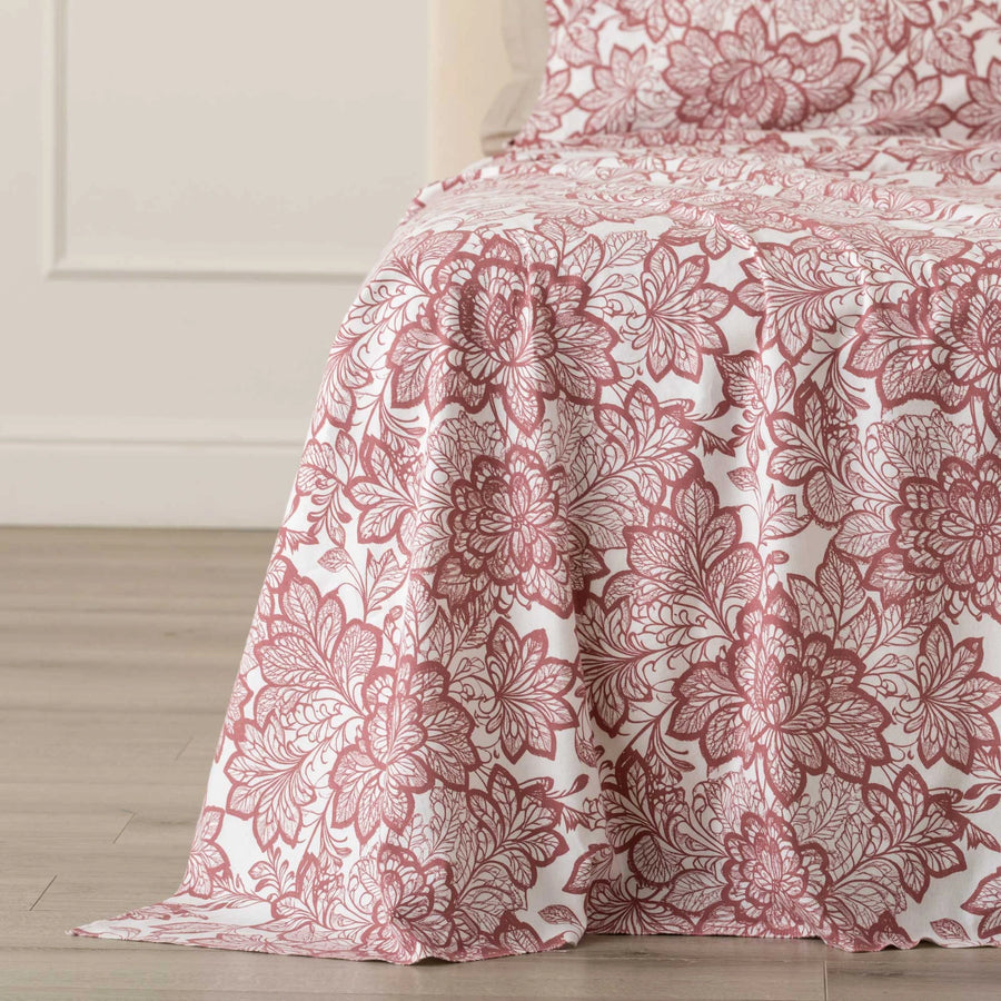 Riana Completo letto Flanella Matrimoniale - Completo letto in stampa pizzo floreale