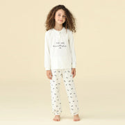 FE2645AB - Pigiama bimba estivo manica lunga e pantalone lungo con polsini