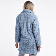 67040-0 - Vestaglia in coral effetto treccine con bottoni