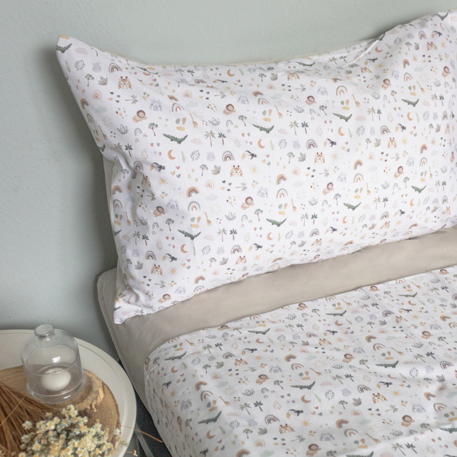 Coppia Africa - lenzuolo  in percalle di cotone