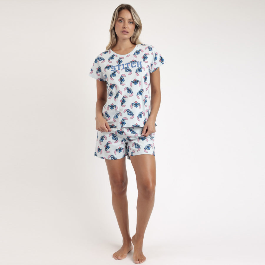 Pigiama Stitch mezza manica con shorts - 63279-01