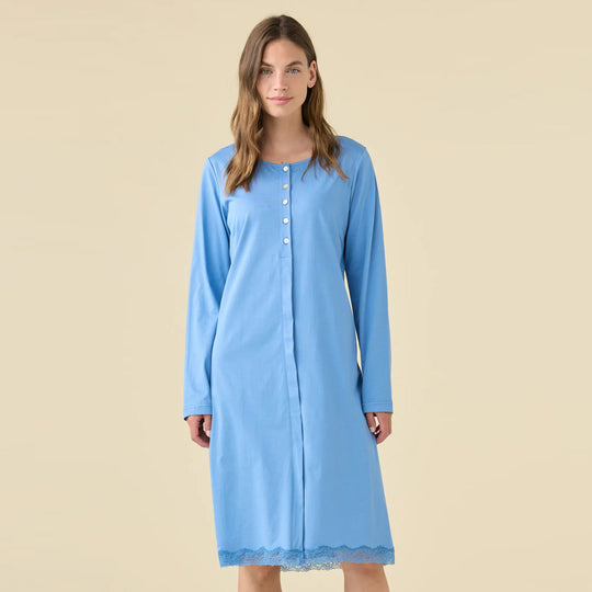LA3454AB - Camicia calibrata aperta avanti con dettagli in pizzo