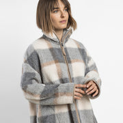 67413-0 - Vestaglia a maniche lunghe  in sherpa a quadri