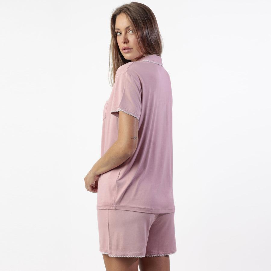 Pigiama donna mezza manica aperto avanti - 64048-0