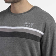 63791-0 - Pigiama uomo caldo cotone con pantalone quadri senza polsini