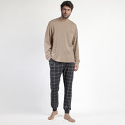 63762-0 - Pigiama in caldo cotone con pantalone quadri e polsini