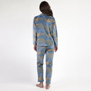 63640-0 - Pigiama in coral aperto avanti stile camicia