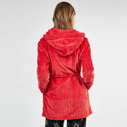 2/20452 - Vestaglia in morbido tessuto jacquard con chiusura frontale a zip