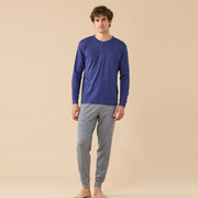 FC3314AB - Pigiama caldo cotone pantalone lungo con polsino