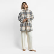67413-0 - Vestaglia a maniche lunghe  in sherpa a quadri