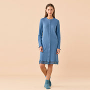 LA3648AB - Camicia da notte in costina a manica lunga