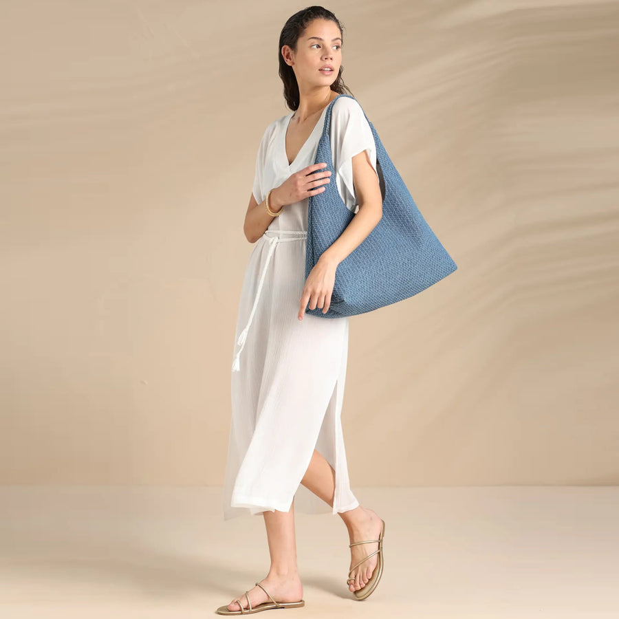 Borsa con chiusura clips in denim - TR1501