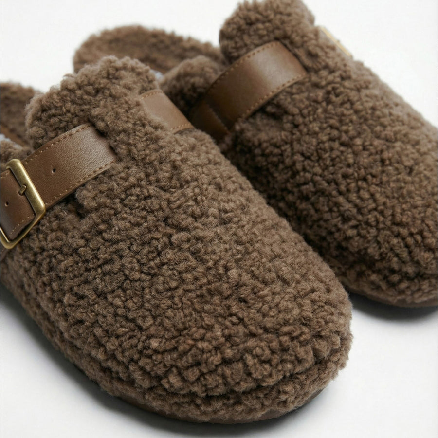 69227-0 - Pantofole da uomo ADMAS in sherpa marrone