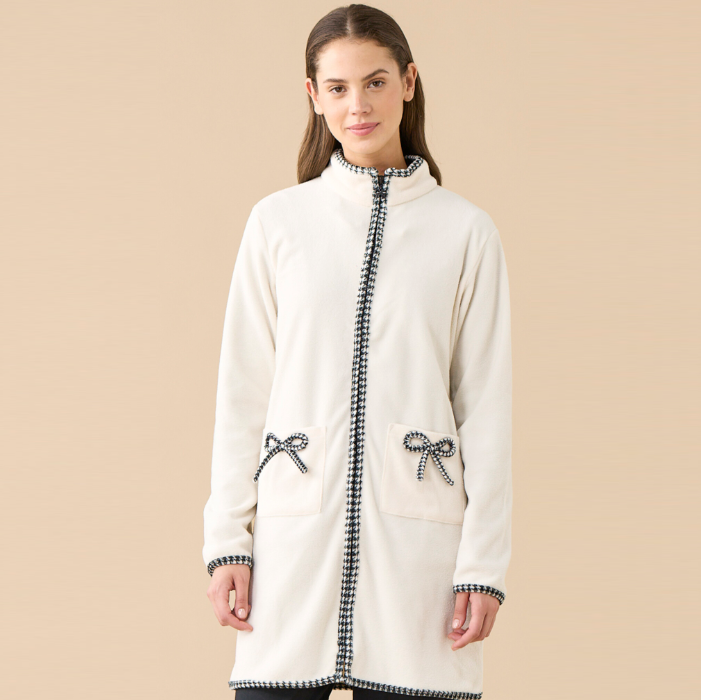 GE3159AB - Vestaglia micropile con zip Noidìnotte