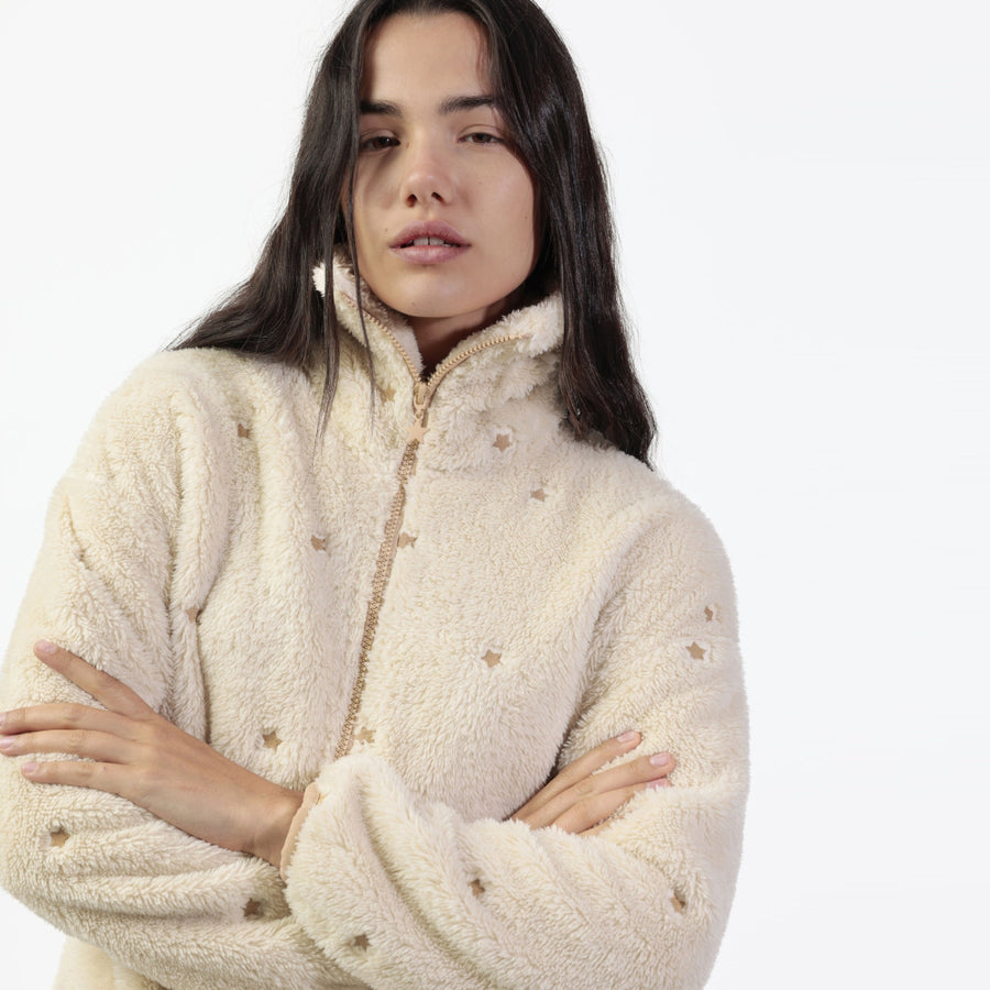 67305-0 - Giacca in coral con zip e stelline