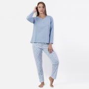 63610-0 - Pigiama donna con pantalone fiocchetti
