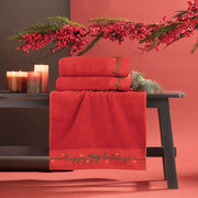 Happy holidays - Set Asciugamani in spugna jacquard natalizio