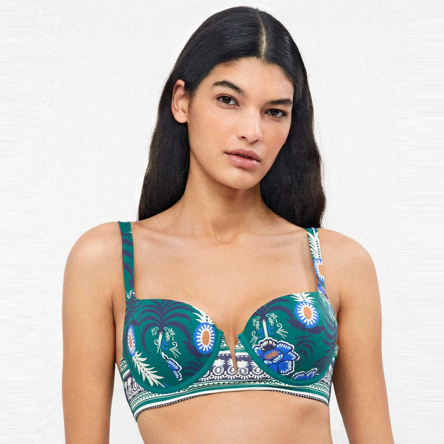 Costume due pezzi con slip vita alta regolabile e reggiseno con coppa preformata - 2/30338D