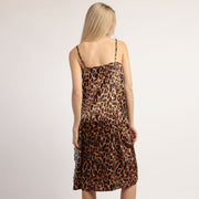 Camicia lunga in raso con spacco e dettagli in pizzo - 61522-0