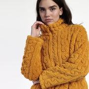 67282-0 - Giacca in coral con zip fantasia treccine