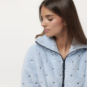 67305-0 - Giacca in coral con zip e stelline