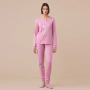 FA9185 - Pigiama donna invernale in caldo cotone con gattino
