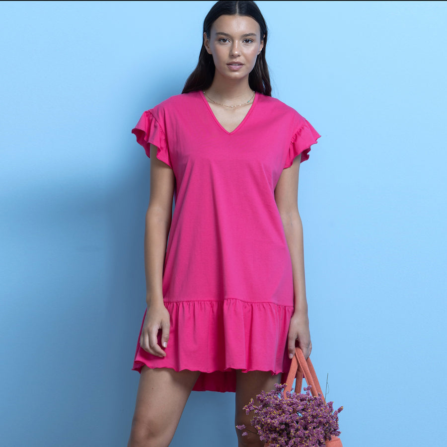 Abitino donna in cotone mezza manica - LA2589PB