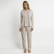 64637-0 - Pigiama in maglia interlock con maniche lunghe e stampa floreale
