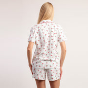 Pigiama donna mezza manica aperto avanti stile camicia - 64088-0