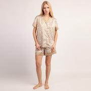 Pigiama Donna mezza manica modello camicia aperto avanti -  64101-0