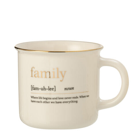 Tazza con messaggio in ceramica Oro - Tazza Family