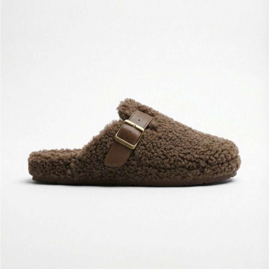 69227-0 - Pantofole da uomo ADMAS in sherpa marrone
