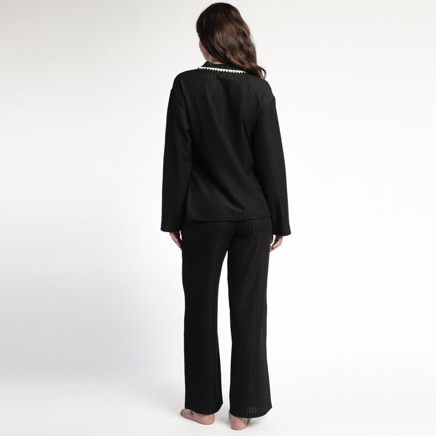 63638-0 - Pigiama aperto avanti ad incrocio in mussola