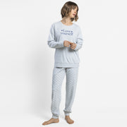 64600-0 - Pigiama caldo cotone Love yourself con polsini