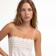 64636-0 - Pigiama in raso spalla stretta wedding con inserti in pizzo