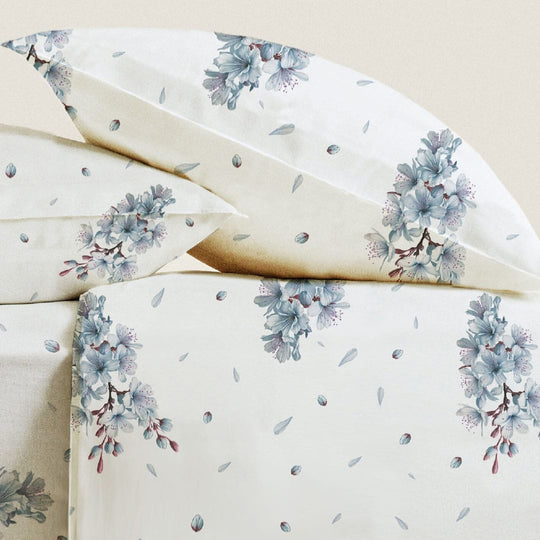 Completo letto 100% cotone stampa floreale - Silene completo letto