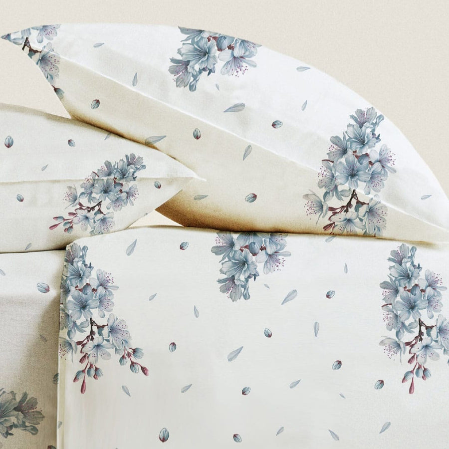 Completo letto 100% cotone stampa floreale - Silene completo letto