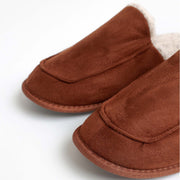 69047-0 - Pantofole da uomo in sherpa marrone