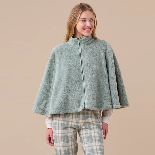 GE3044 - Poncho donna in eco pelliccia con lurex