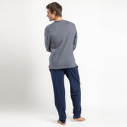 Pigiama uomo manica lunga abbottonatura serafino - 64173-0