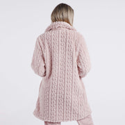 67040-0 - Vestaglia in coral effetto treccine con bottoni