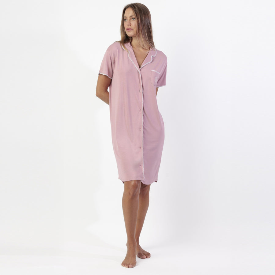 Camicia donna mezza manica aperto avanti - 61454-0