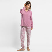 64603-0 - Pigiama a maniche lunghe con scollo a v